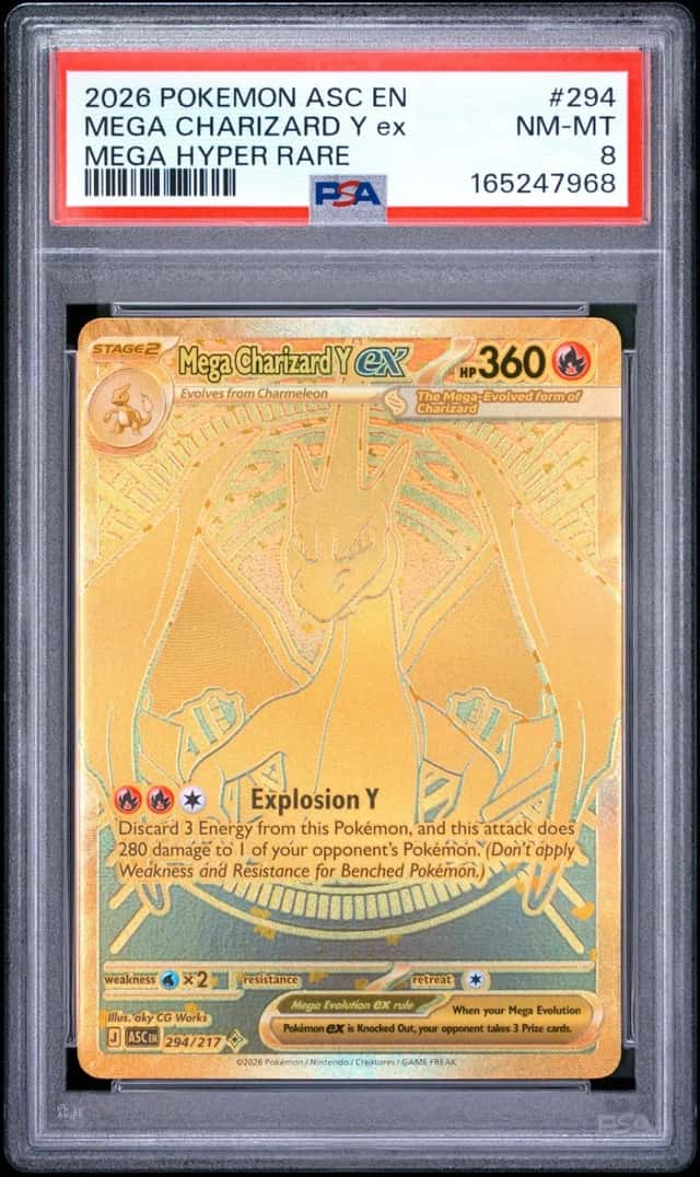2026 POKEMON ASC EN-ASCENDED HEROES MEGA HYPER RARE MEGA CHARIZARD Y EX PSA 8