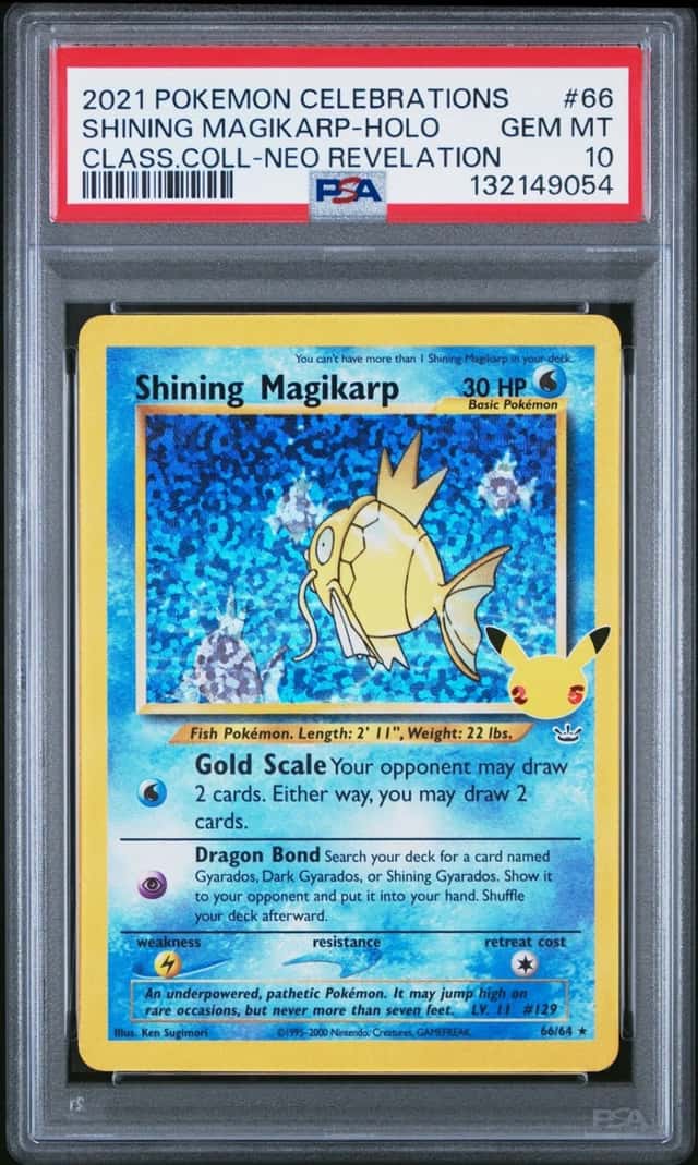 2021 POKEMON CELEBRATIONS CLASSIC COLLECTION #66 SHINING MAGIKARP-HOLO PSA 10