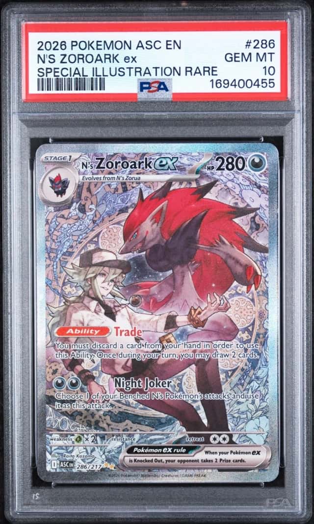 2026 POKEMON ASCENDED HEROES SPECIAL ILLUSTRATION RARE N'S ZOROARK EX PSA 10