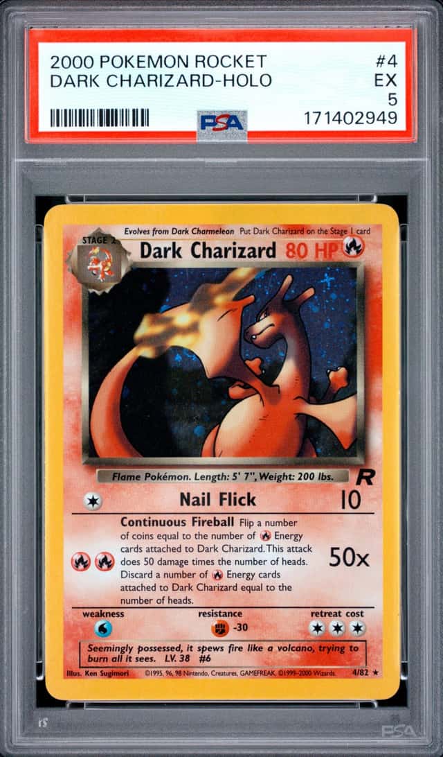2000 POKEMON ROCKET #4 DARK CHARIZARD-HOLO PSA 5