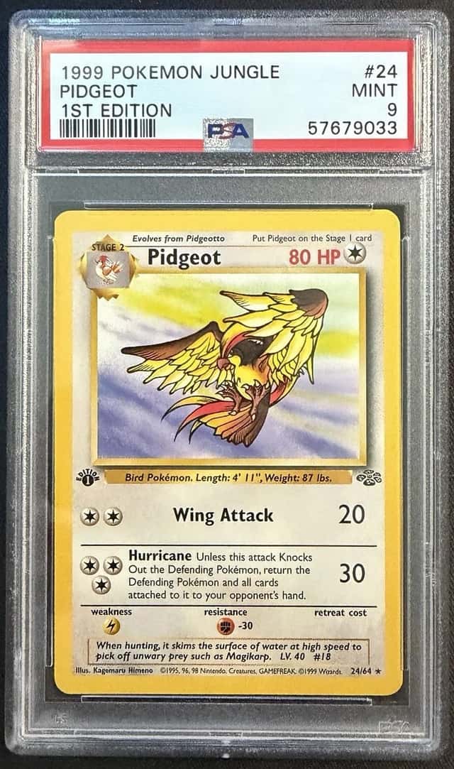 1999 Pokémon Jungle Pidgeot 1st Edition PSA 9 RARE