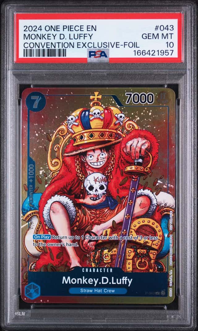 2024 One Piece EN Convention Exclusive Foil #043 Monkey D Luffy PSA 10 GEM MINT