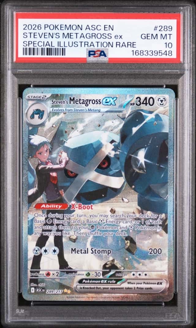 2026 POKEMON ASC SPECIAL ILLUSTRATION RARE #289 STEVEN'S METAGROSS EX PSA 10