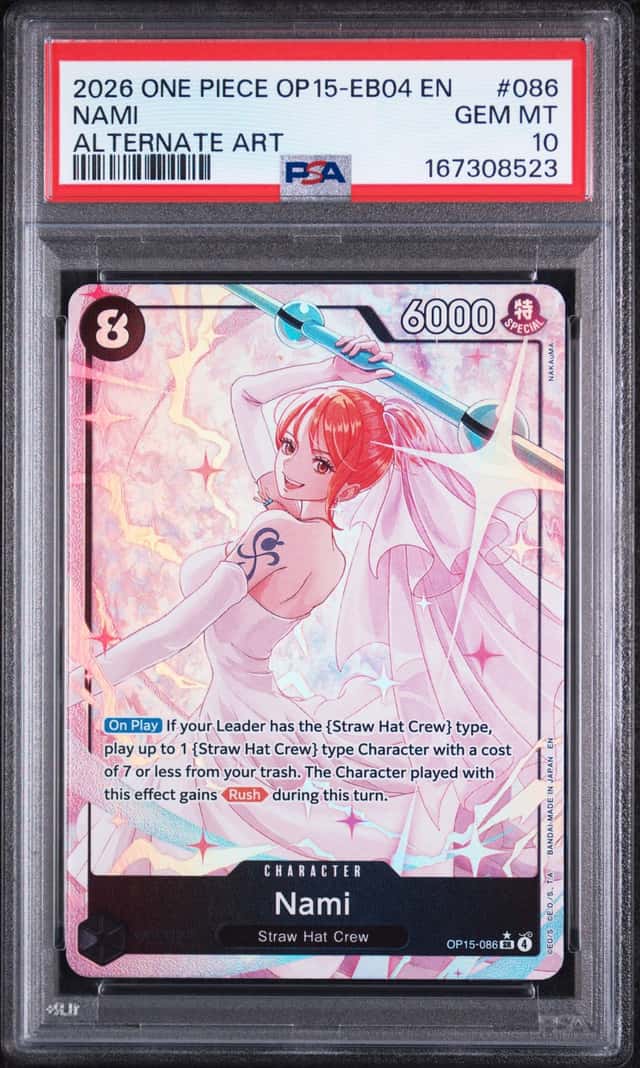 2026 One Piece OP15-EB04 En Alternate Art #086 Nami PSA 10 GEM MINT