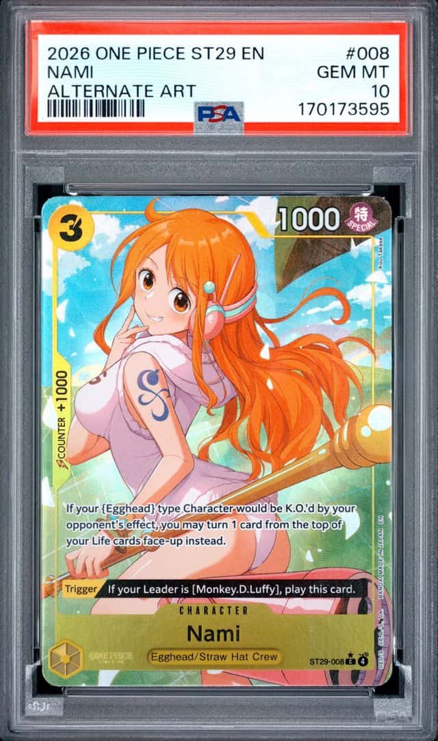 2026 ONE PIECE STARTER DECK ST29-EGGHEAD ALTERNATE ART #008 NAMI PSA 10