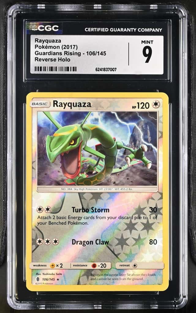 RAYQUAZA CGC 9 106/145 REV HOLO 2017 POKEMON GUARDIANS RISING NEW CASE LOOKS 💎 