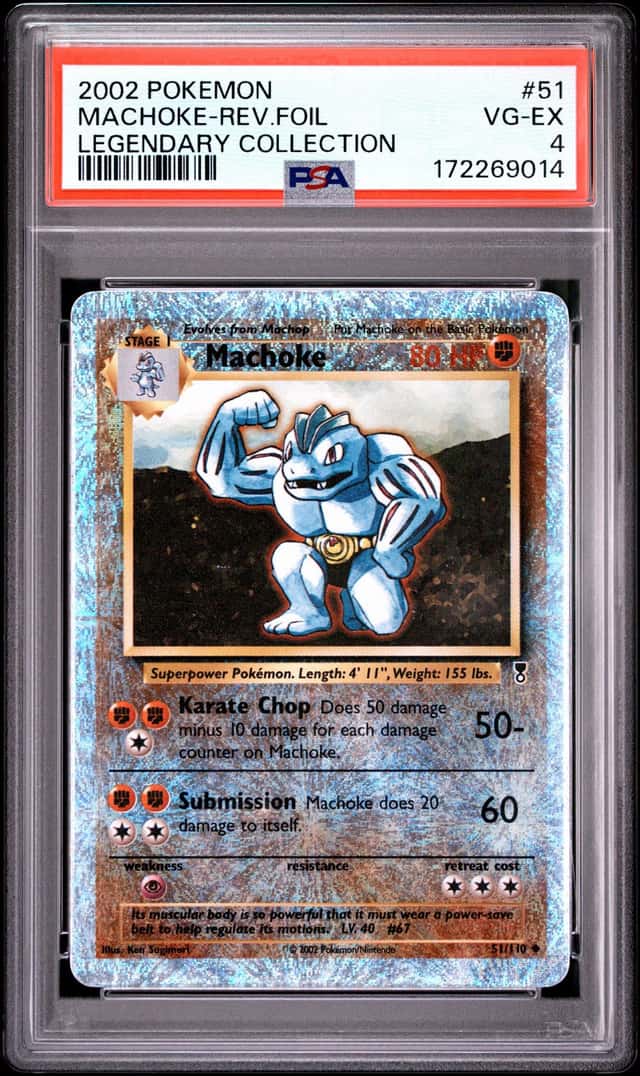 Machoke 51/110 Legendary Collection Reverse Holo Foil Pokemon Card 2002 PSA 4