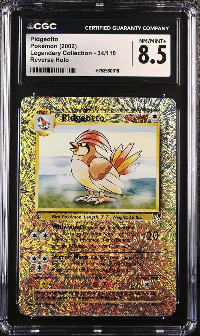 2002 Pokemon Legendary Collection Pidgeotto Reverse Holo #34/110 CGC 8.5