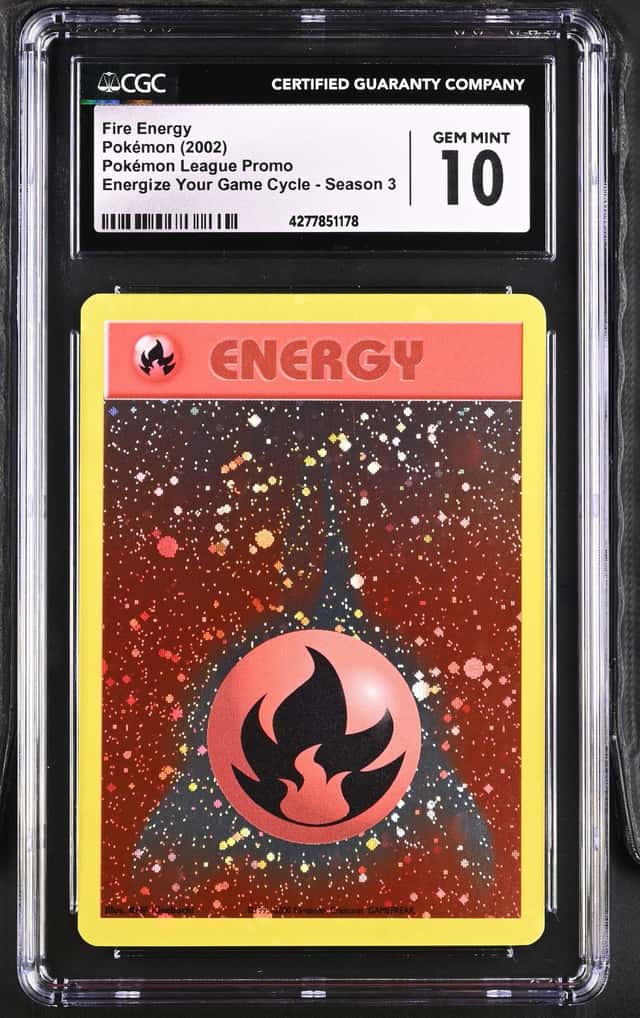 Pokemon Fire Energy League Promo Energize Your Game Cycle Season 3 CGC 10