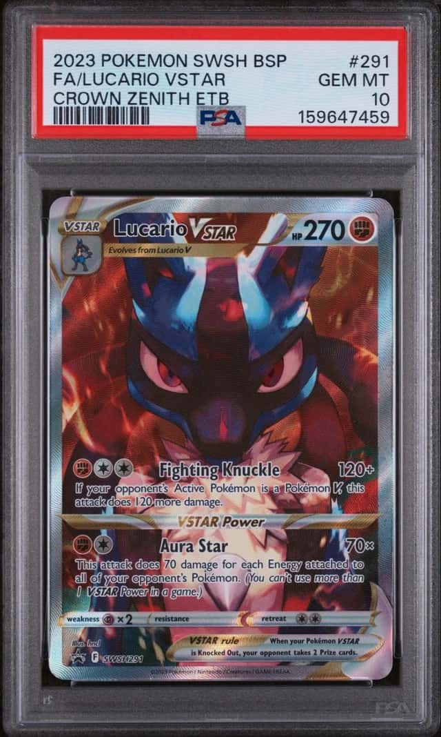Pokemon Lucario Vstar Swsh Black Star Promo 291/159 Crown Zenith ETB PSA 10