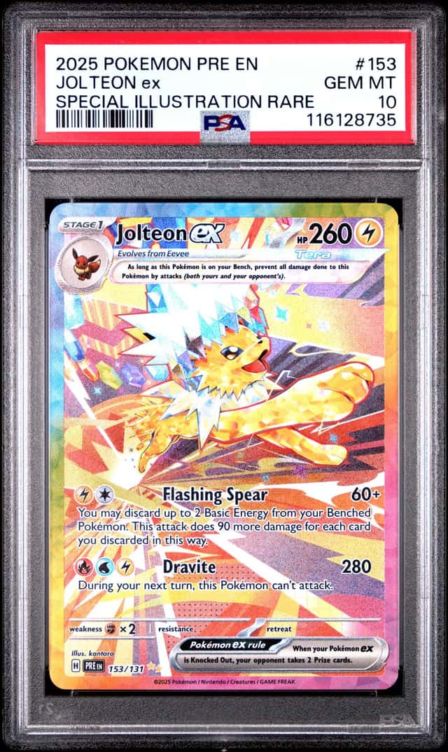 Pokemon Jolteon EX Prismatic Evolutions 153/131 Special Illustration Rare PSA 10