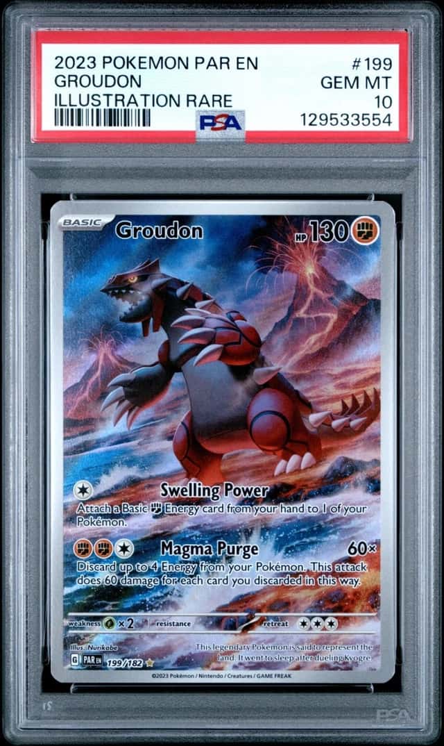 Pokemon Groudon Paradox Rift 199/182 Illustration Rare PSA 10 Gem Mint