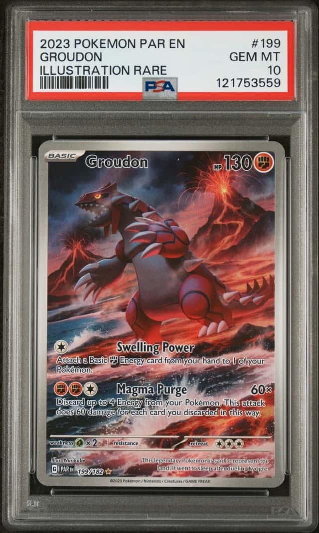 Pokemon Groudon Paradox Rift 199/182 Illustration Rare PSA 10 Gem Mint