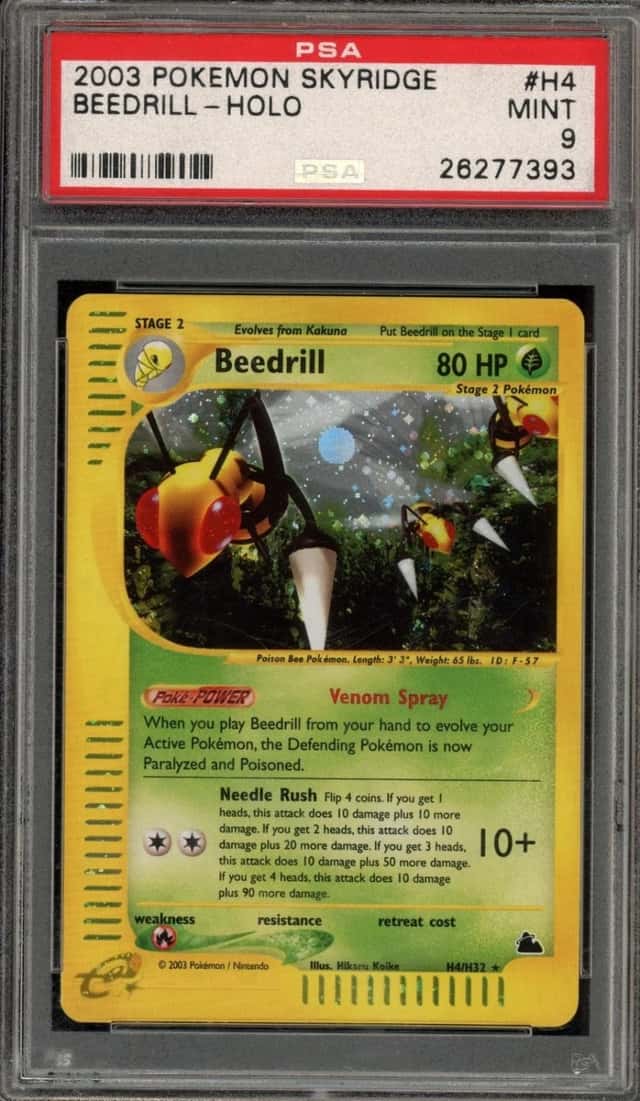 Pokemon Beedrill Holo Skyridge H4 PSA 9 Mint