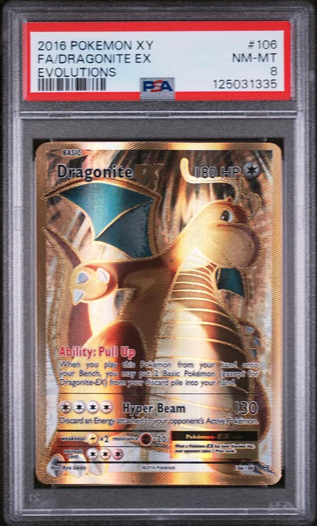 Pokemon Dragonite ex (Full Art) 106/108 XY Evolutions Ultra Rare PSA 8 NM-MT