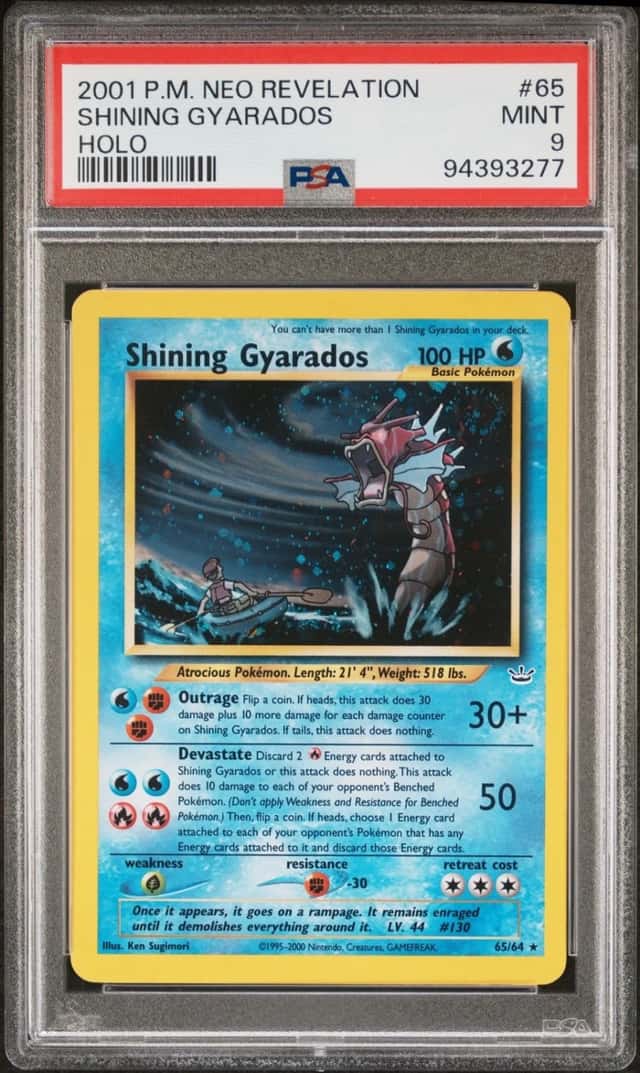 2001 POKEMON NEO REVELATION #65 SHINING GYARADOS-HOLO PSA 9