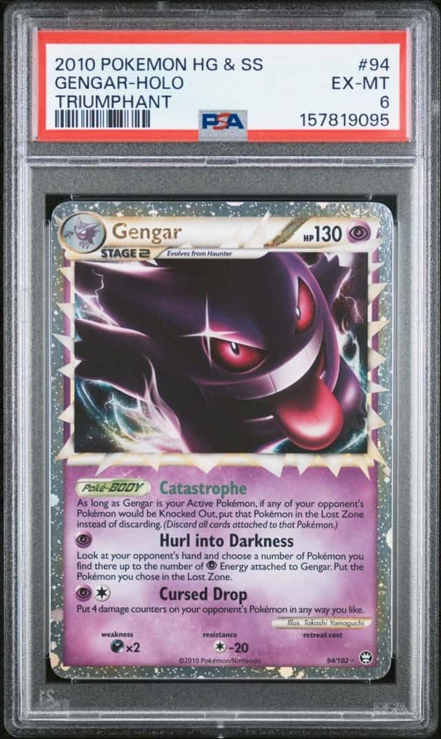 2010 POKEMON GENGAR-HOLO TRIUMPHANT HEARTGOLD & SOULSILVER #94 PSA 6