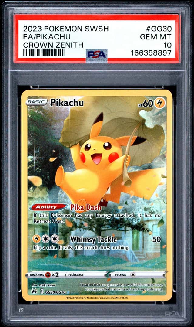 2023 POKEMON SWORD AND SHIELD CROWN ZENITH #GG30 FA/PIKACHU PSA 10 GEM MINT