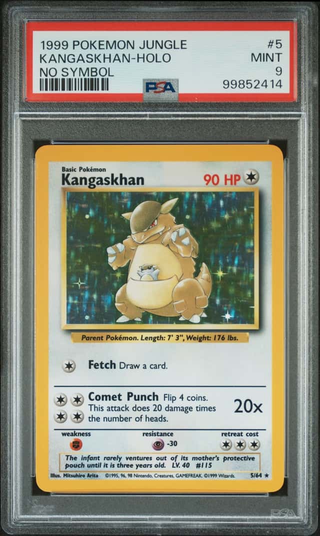Pokemon PSA 9 1999 Jungle Kangaskhan Holo LOW POP ERROR No Symbol #5/64 English