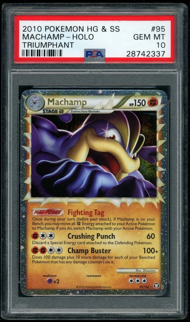 2010 Pokemon HGSS Triumphant Machamp #95 Holo PSA 10