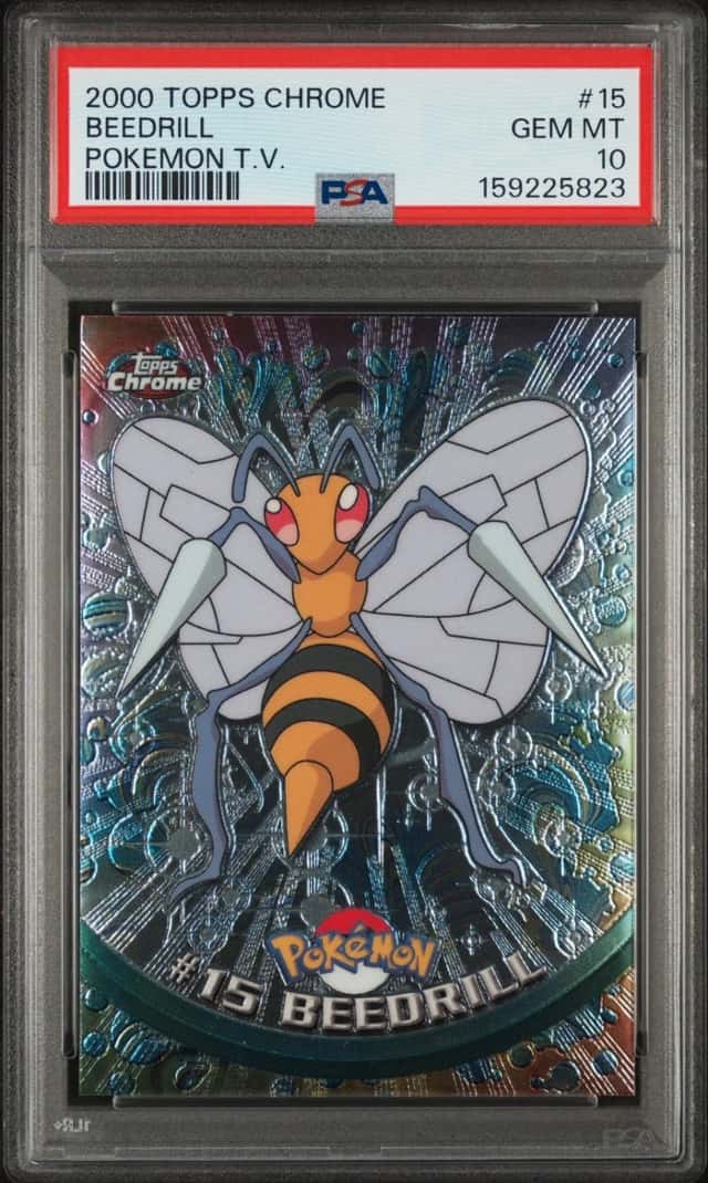 2000 TOPPS CHROME POKEMON T.V. #15 BEEDRILL PSA 10