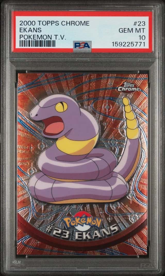 2000 TOPPS CHROME POKEMON T.V. #23 EKANS PSA 10