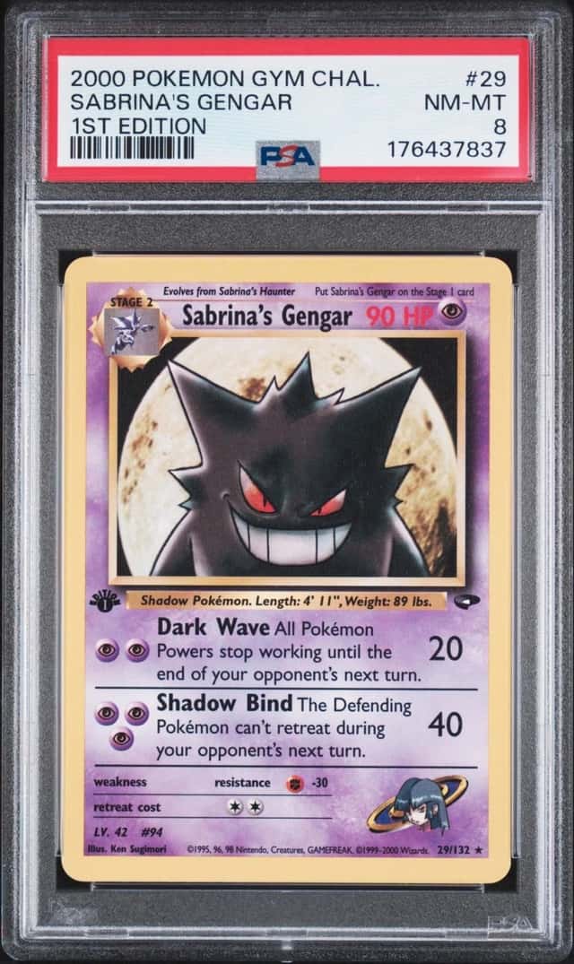 2000 POKEMON GYM CHALLENGE 1ST EDITION #29 SABRINA'S GENGAR PSA 8