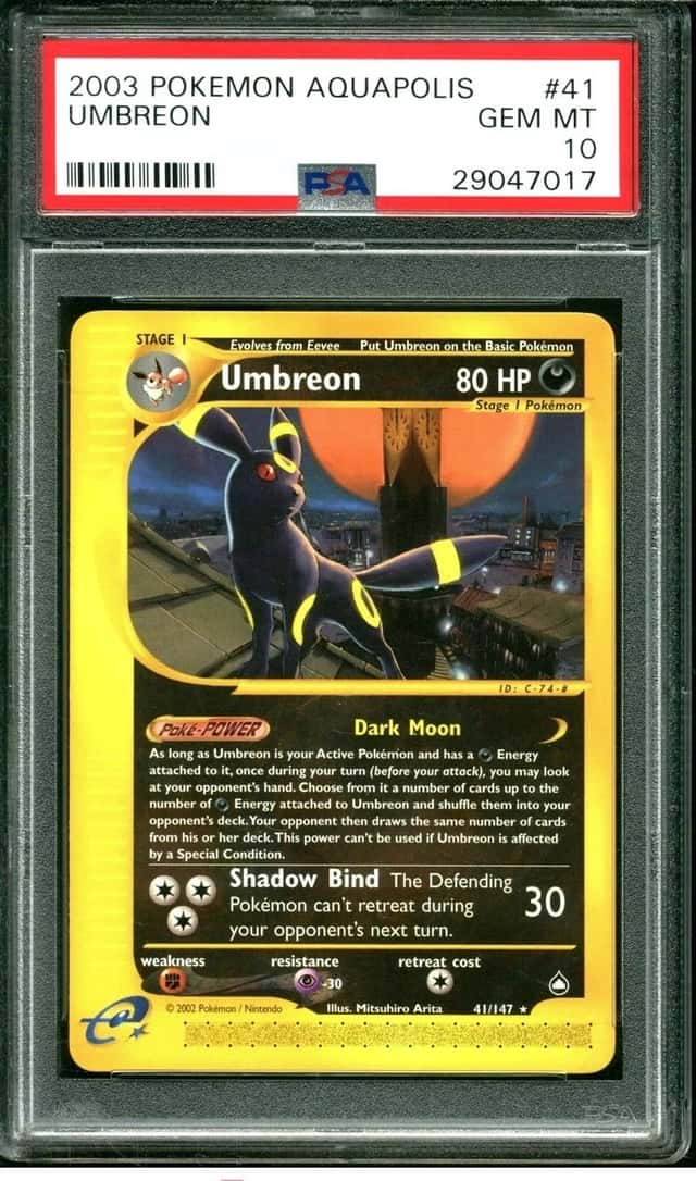 2003 POKEMON AQUAPOLIS #41 UMBREON PSA 10