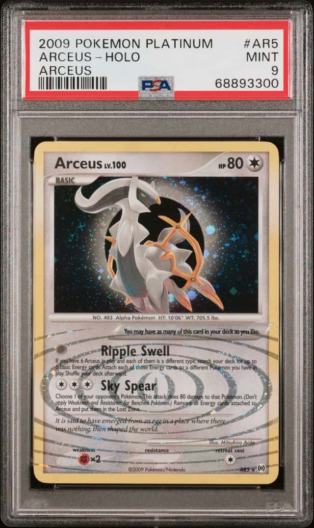 2009 POKEMON PLATINUM ARCEUS #AR5 ARCEUS-HOLO ARCEUS PSA 9 MINT