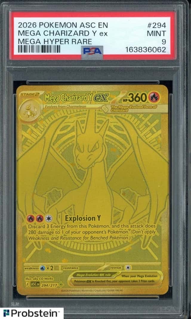 2026 POKEMON ASC EN #294 MEGA CHARIZARD Y EX MEGA HYPER RARE PSA 9