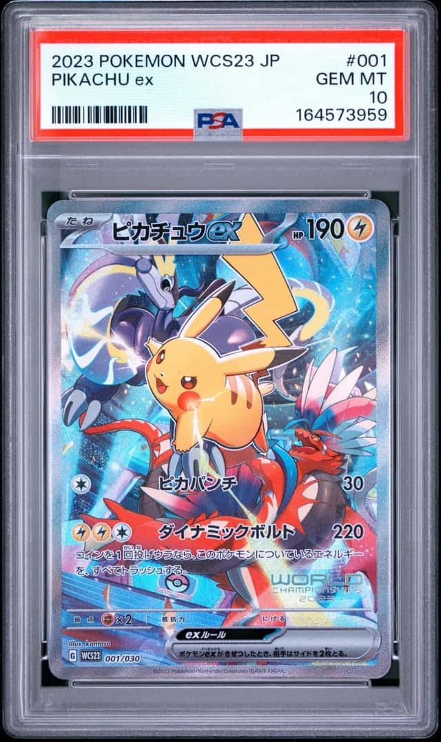 2023 POKEMON JAPANESE WCS23-WORLD CHAMPIONSHIPS YOKOHAMA DECK PIKACHU EX PSA 10