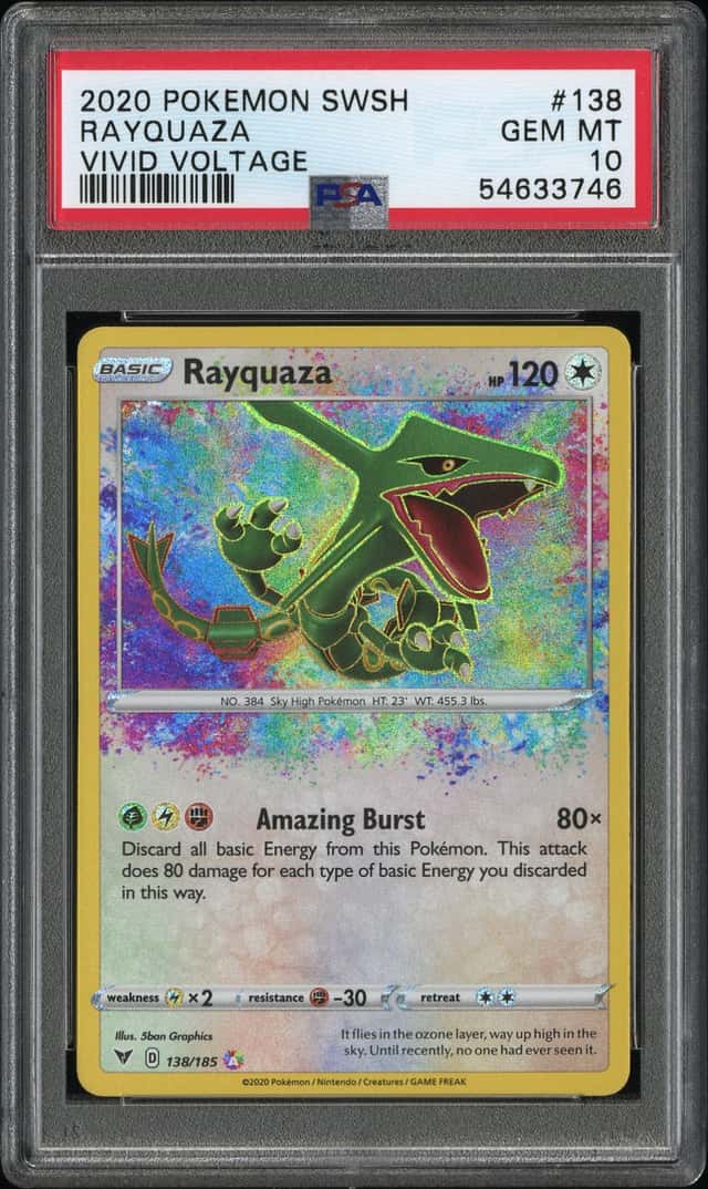 Pokemon 2020 Rayquaza 138/185 Amazing Rare Vivid Voltage GEM MINT PSA 10