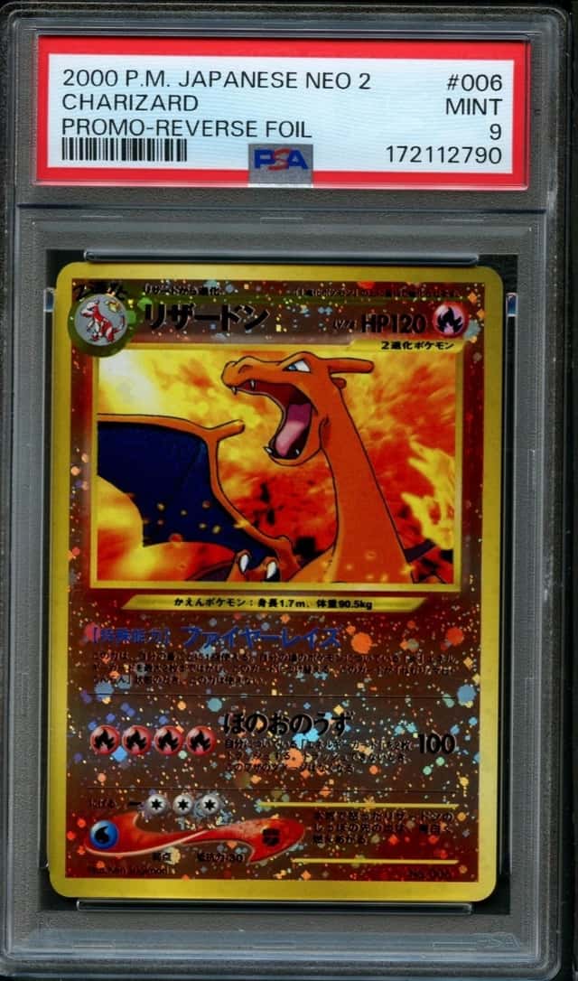 Pokemon Japanese Promo Reverse Holo Charizard #006 | PSA 9 Mint | Neo 2 2000