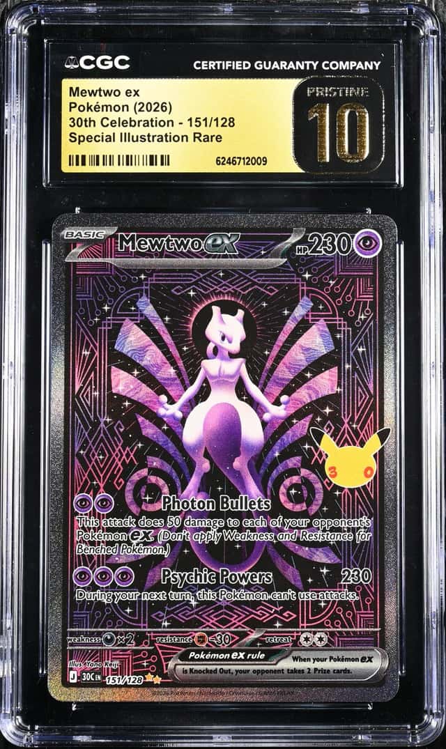 Pokemon CGC 10 PRISTINE Mewtwo ex SIR 2026 151/128 30th Celebration English