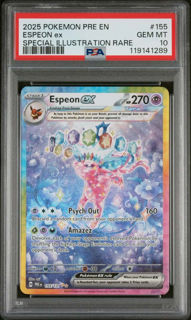 2025 Pokemon Prismatic Espeon ex Special Illustration Rare #155/131 PSA 10