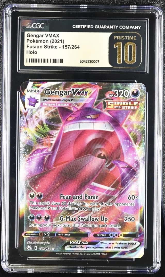 GENGAR VMAX CGC 10 PRISTINE 2021 POKEMON SWSH FUSION STRIKE #157/264 HOLO 0007