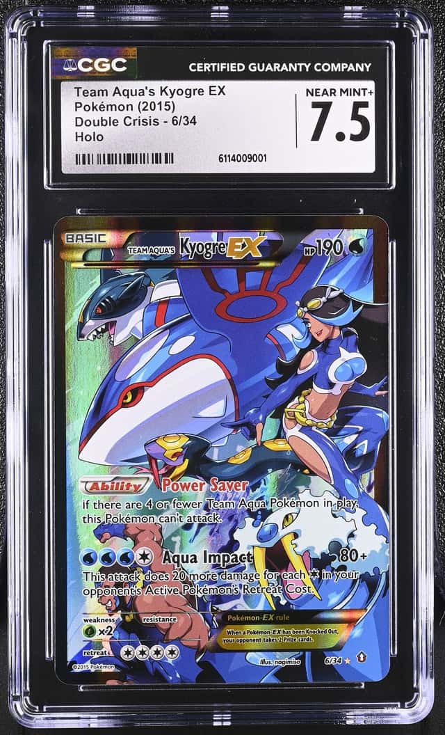 2015 Pokemon XY Double Crisis Team Aqua's Kyogre #6 CGC 7.5