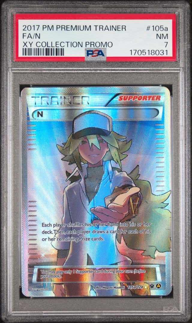 2017 POKEMON PREMIUM TRAINER XY COLLECTION PROMO #105A FULL ART/N PSA 7