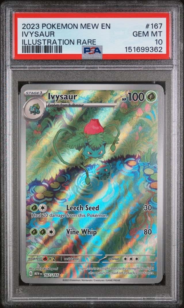 2023 POKEMON MEW EN-151 ILLUSTRATION RARE #167 IVYSAUR PSA 10