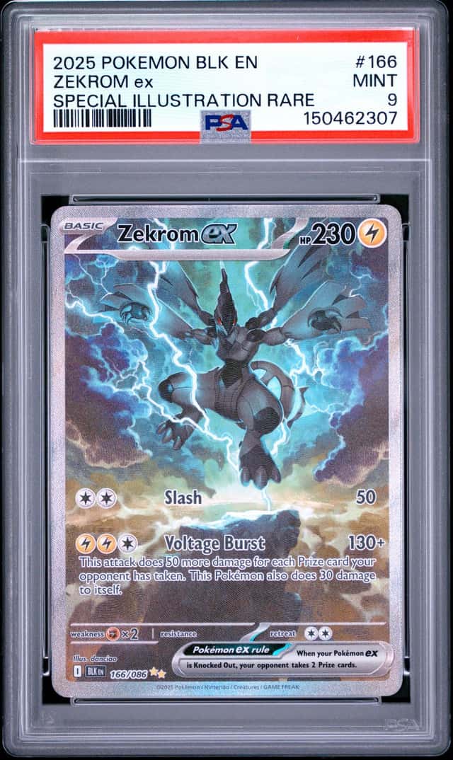2025 Pokemon Blk En-Black Bolt #166 Zekrom Ex Special Illustration Rare PSA 9