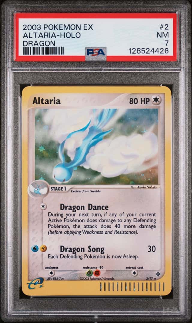 2003 POKEMON EX DRAGON #2/97 ALTARIA HOLO PSA 7