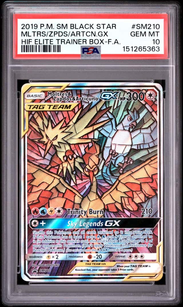 Pokemon SM Black Star Promos Moltres & Zapdos Articuno Tag Team #SM210 PSA 10