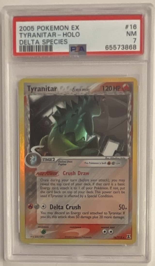 2005 Pokemon TCG EX Delta Species Tyranitar Holo Rare 16/113 PSA 7 Cert 65573868