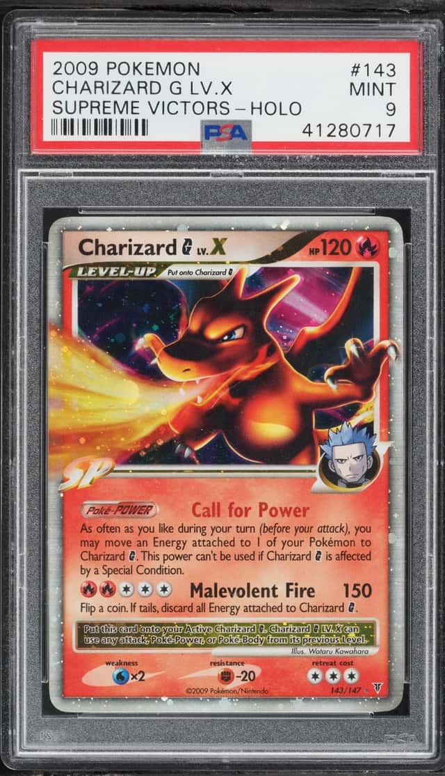 2009 Pokemon Platinum Supreme Victors Holo Charizard G LV.X #143 PSA 9 MINT