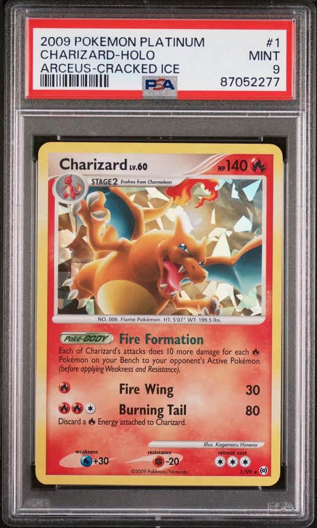 2009 Pokemon Platinum Arceus Cracked Ice Holo Charizard #1 PSA 9 MINT
