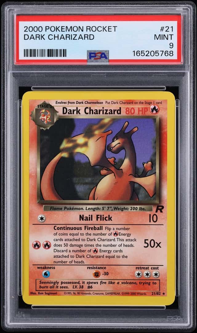 2000 Pokemon Team Rocket Dark Charizard #21 PSA 9 MINT