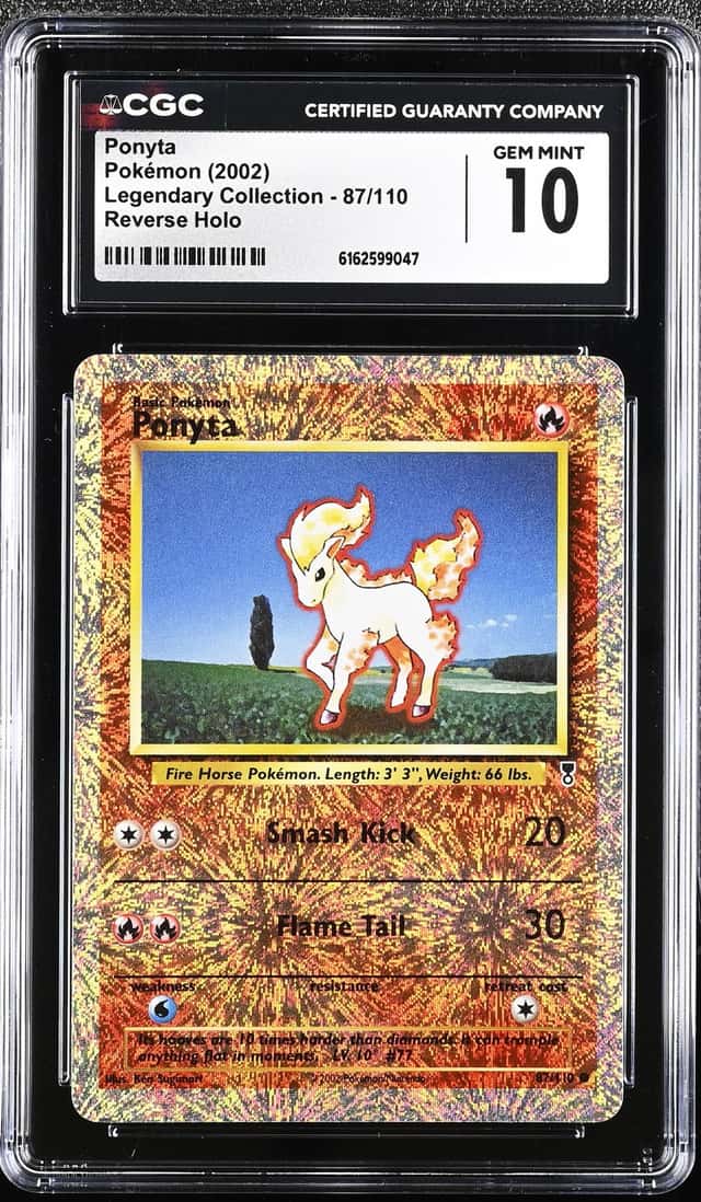 2002 Pokemon Legendary Collection Reverse Holo Ponyta #87 CGC 10 GEM MINT