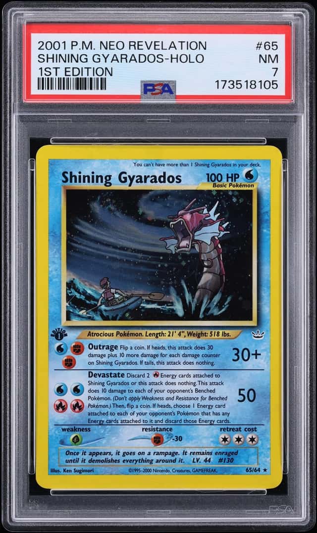 2001 Pokemon Neo Revelation 1st Edition Holo Shining Gyarados #65 PSA 7 NRMT