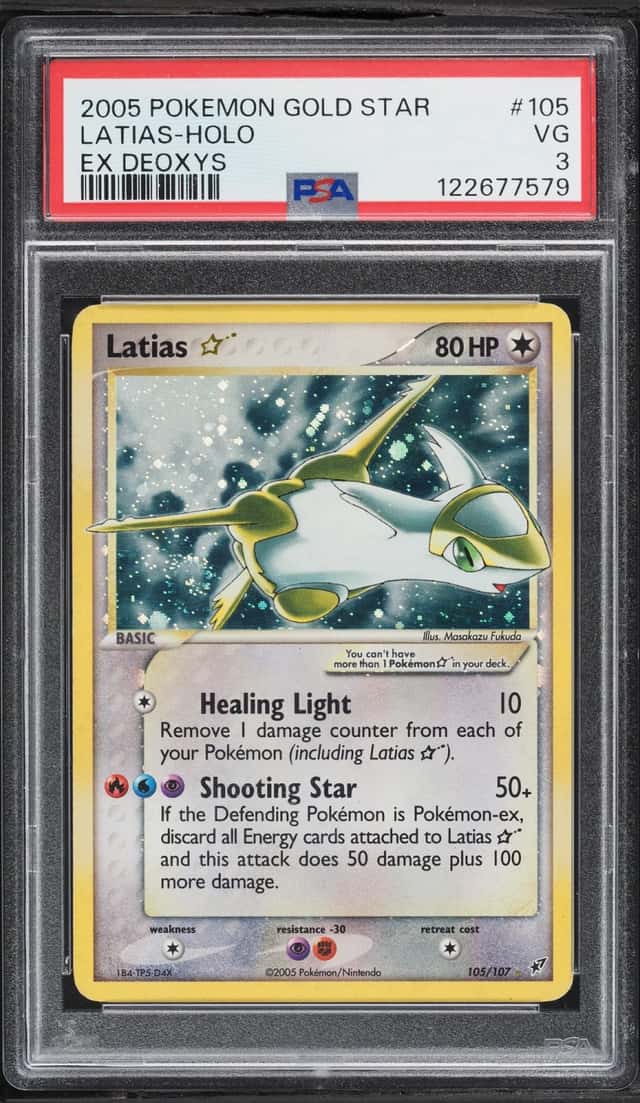 2005 Pokemon EX Deoxys Holo Latias Gold Star #105 PSA 3 VG