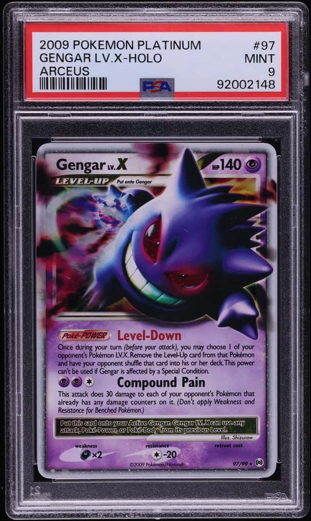 2009 Pokemon Platinum Arceus Holo Gengar LV.X #97 PSA 9 MINT
